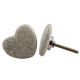 Light Grey Heart Crackle Ceramic Drawer Knob